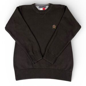 Vintage Tommy Hilfiger Black crew neck Sweater cotton knit size Small